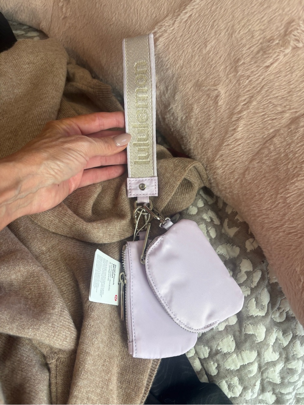 Lavender Double Pouch Crossbody Strap Bag - Lightweight Womenโs Accessory